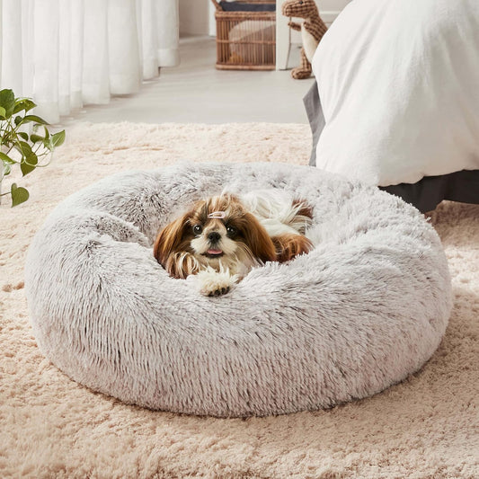Calming Faux Fur Dog & Cat Bed
